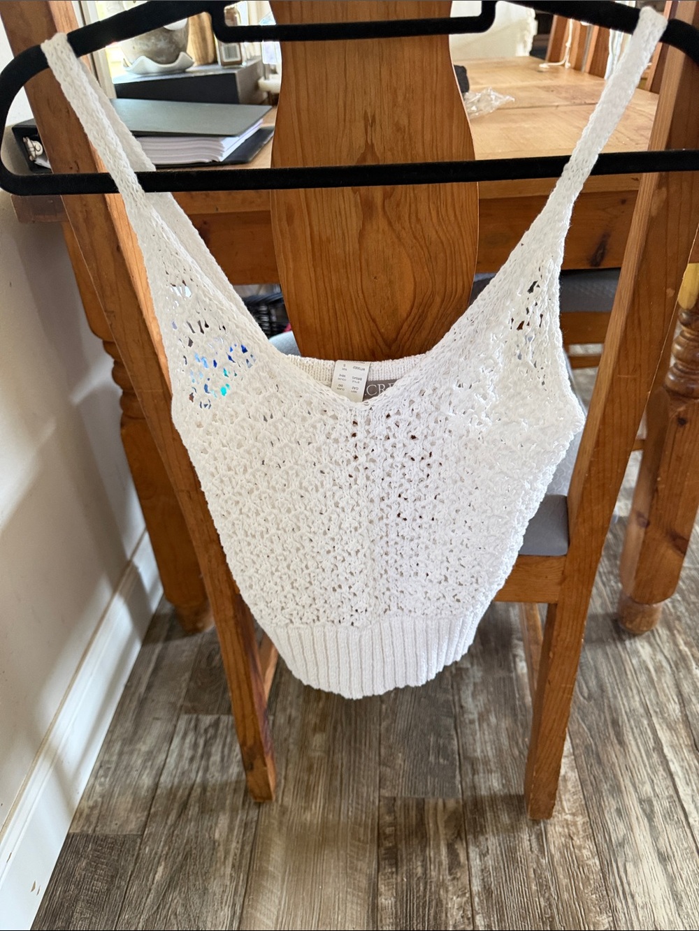 J. Crew White Crochet Tote